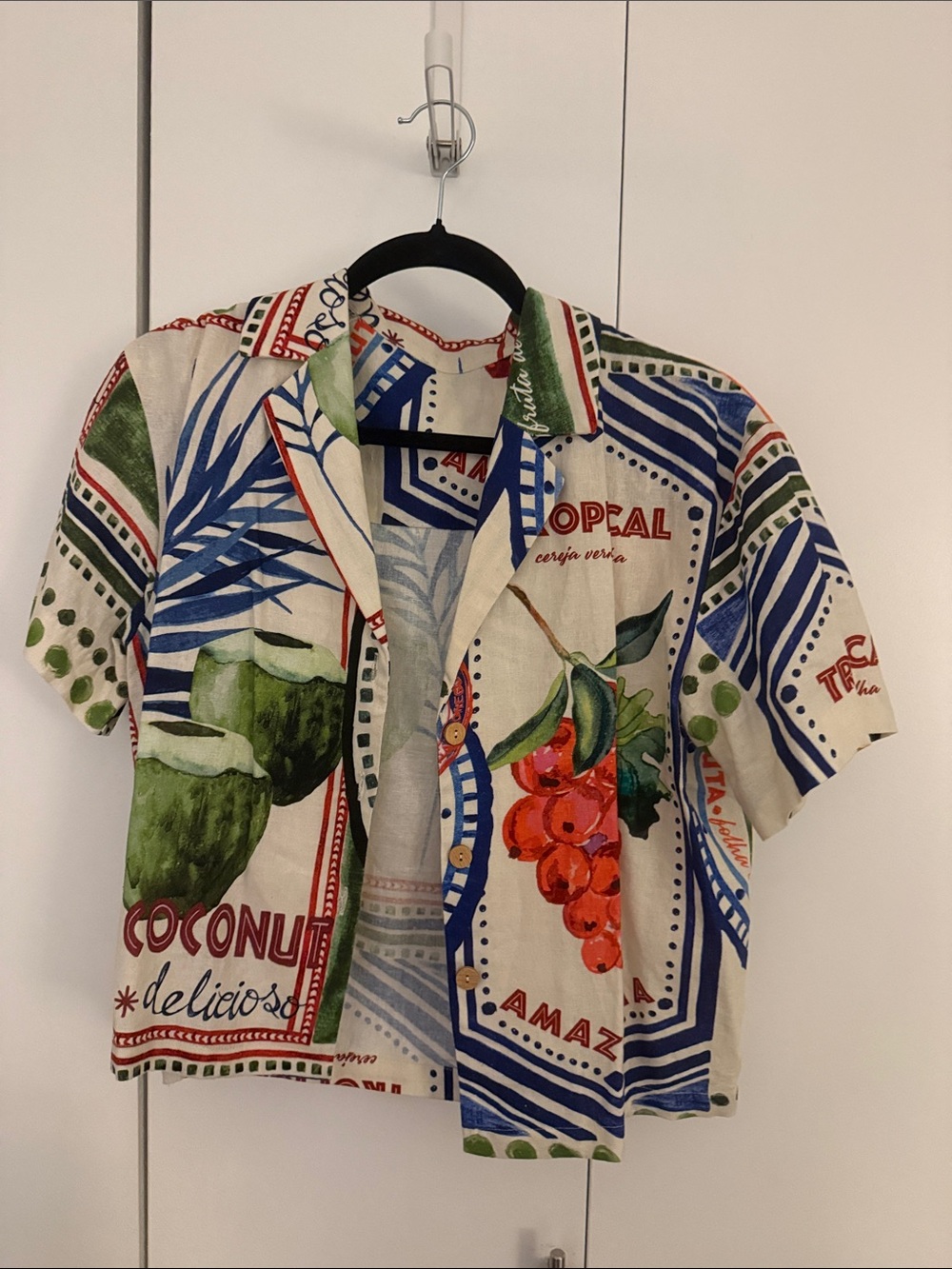 Rachel Zoe Tropical Print Wide-Leg Pants and Button Down Set - Picture 4 of 7
